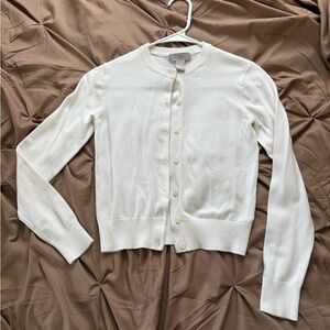 Women's White Button-Up Sweater